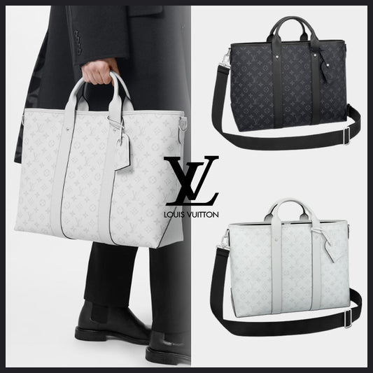 LOUIS VUITTON 機能的 ヴィトン トートバッグ ウィークエンド 白 黒 ビジネス M30919 M30937