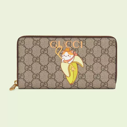 【GUCCI】ばなにゃ プリント ジップアラウンドウォレット