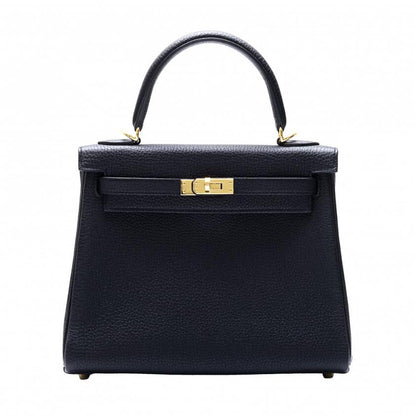 エルメス HERMES ケリー 25 トゴ ブラック イエローゴールド金具 U刻印