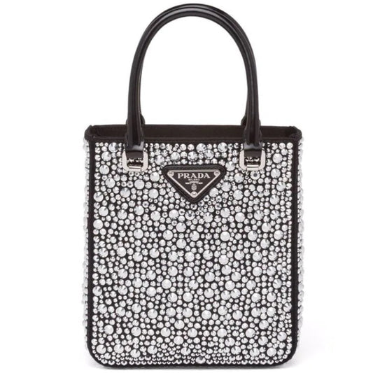 早い者勝ち!【PRADA】キラキラ女子力コーデUP☆クリスタルトート