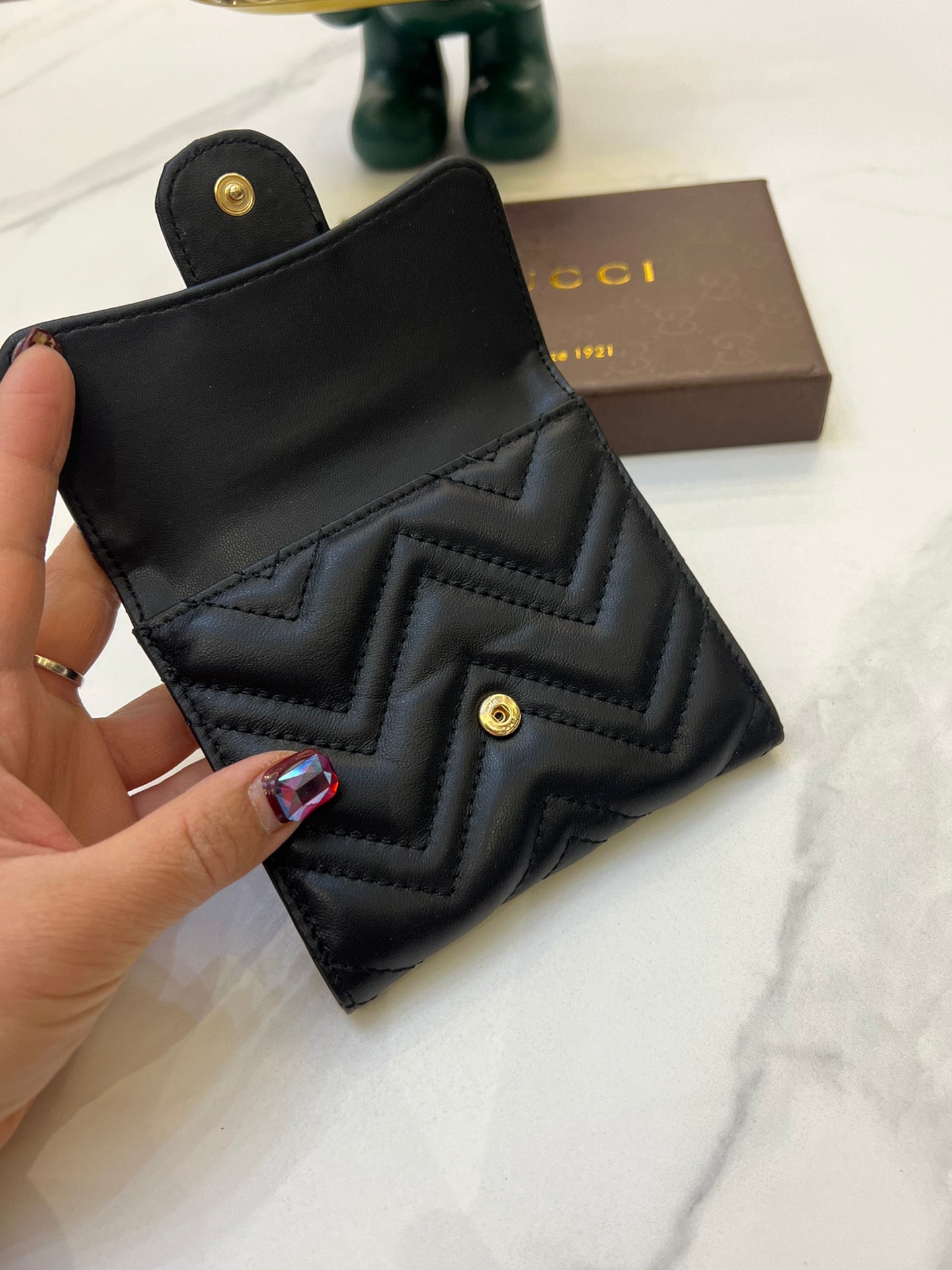 【GUCCI】関税負担なしGUCCI 〔GGマーモント〕 コイン＆紙幣 カードケース