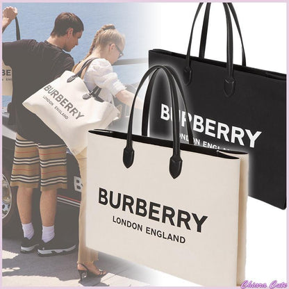 【Burberry】ロゴデティールキャンバス トート