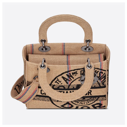 LADY D-LITE ミディアムバッグ Dior Union ジュートキャンバス