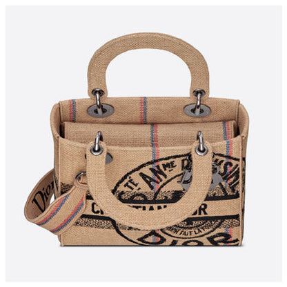 LADY D-LITE ミディアムバッグ Dior Union ジュートキャンバス
