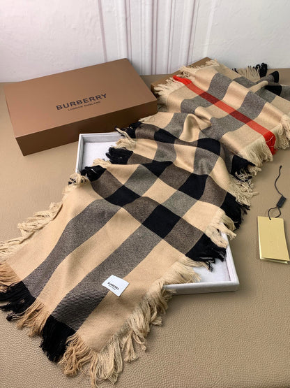 【2024】【BURBERRY バーバリー】オートクチュール ファッション トランジショナル カラー ロング ビアード スカーフ35*240CM
