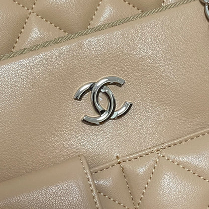 Chanel Calfskin Quilted Ultra Pocket Shopping Tote Navy AS3928