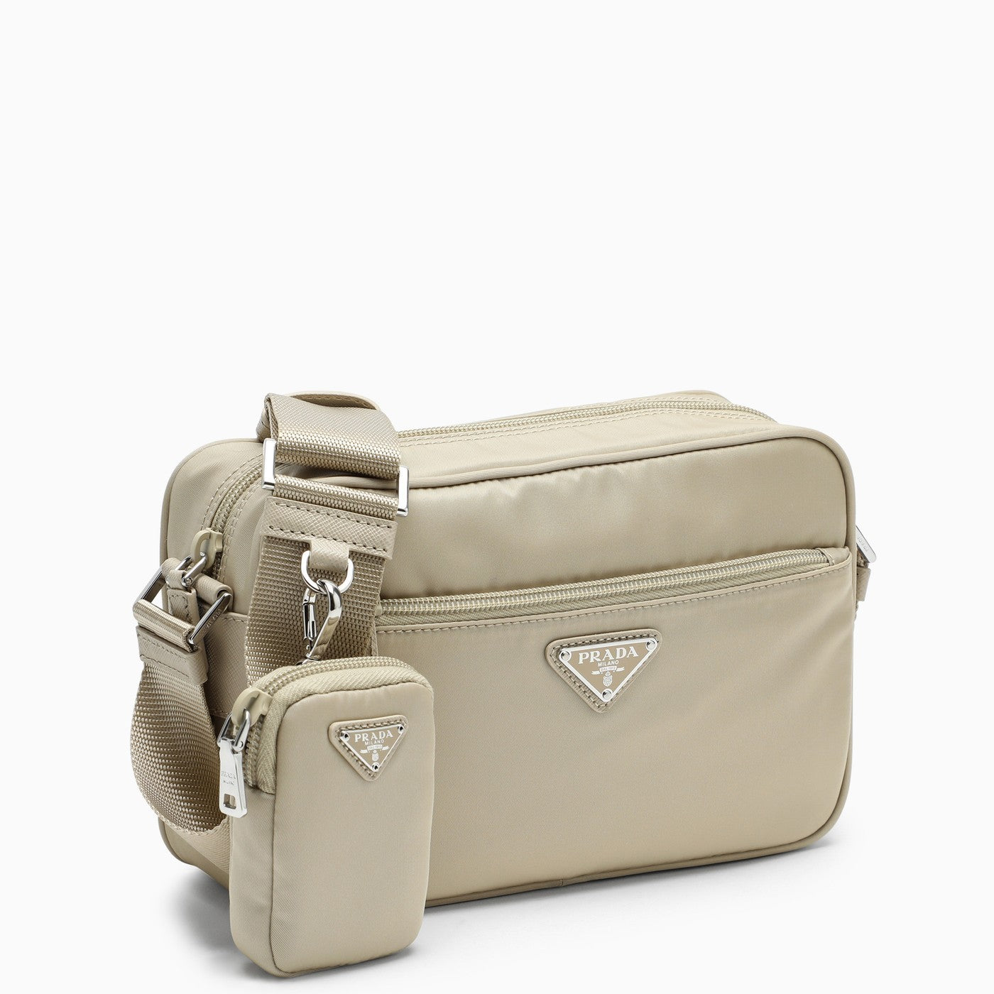 PRADA プラダ RE NYLON ロゴ ミニポーチ付き クロスボディバッグ