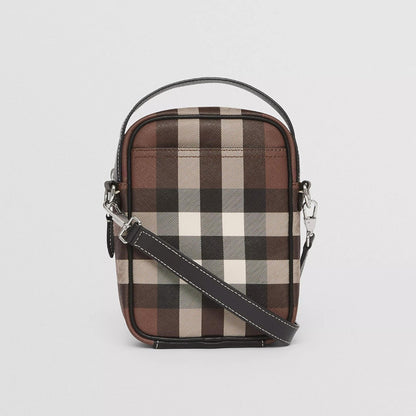 人気【BURBERRY】バーバリー チェック＆レザー ショルダーバッグ