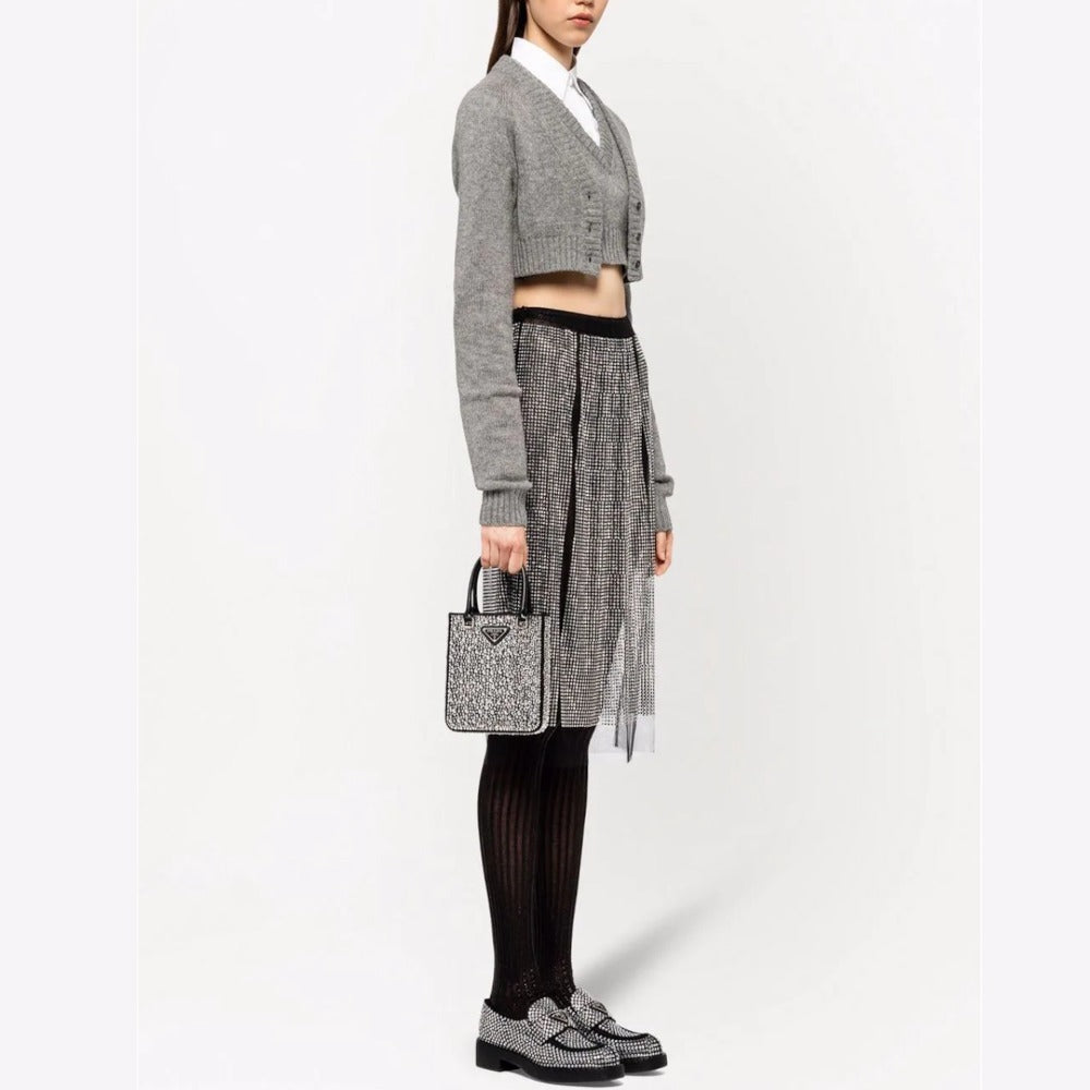 早い者勝ち!【PRADA】キラキラ女子力コーデUP☆クリスタルトート