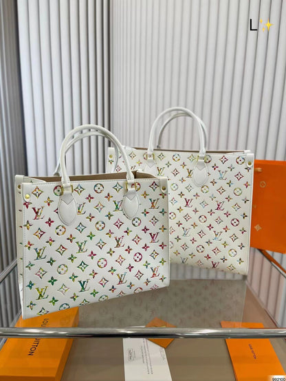 L&v カラフルなパターン ハンドバッグ ショッピングバッグ【50%オフ 送料無料】