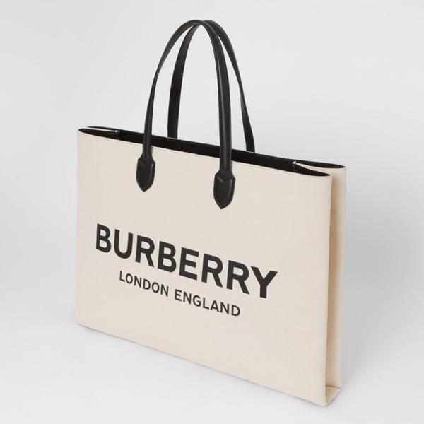 【BURBERRY】VIP価格で関送込★ロゴデティールキャンバス トート