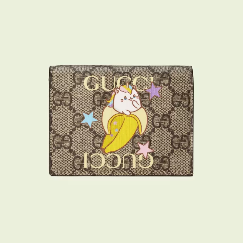 【GUCCI】レインボー＆スター ばなにゃ プリント カードケース