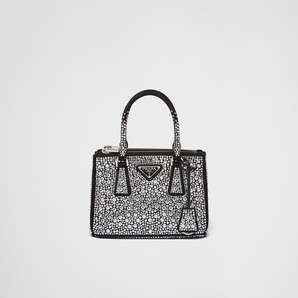 ★PRADA直営店★ガレリア クリスタル サテン ミニバッグ