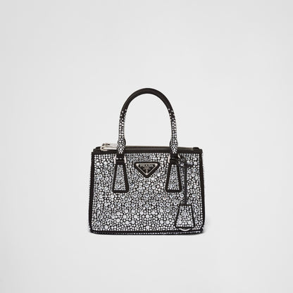 ★PRADA直営店★ガレリア クリスタル サテン ミニバッグ