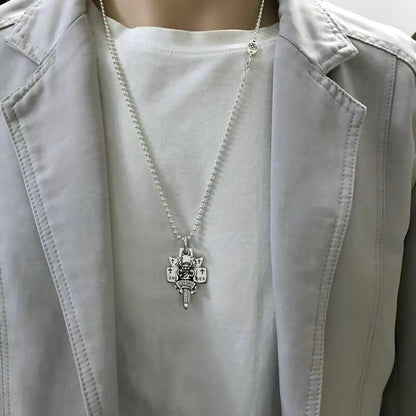 Chrome Hearts(クロムハーツ)3段ソードとホーリーソードサンスクリットペンダントネックレス