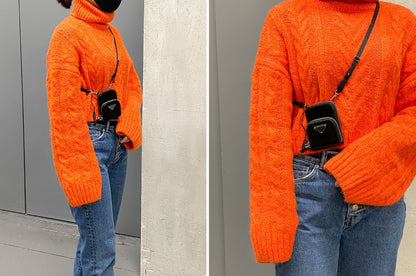 PRADA【関税/送料込】★BRUSHED LEATHER ミニクロスバッグ★