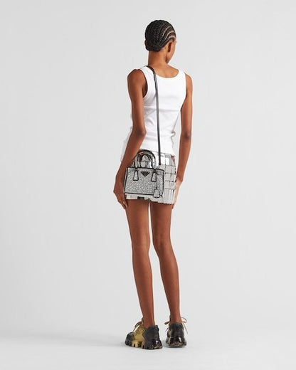 ★PRADA直営店★ガレリア クリスタル サテン ミニバッグ