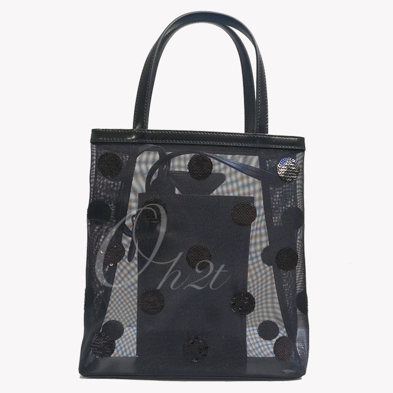 PRADA スモール ポルカドット メッシュ トートバッグ
