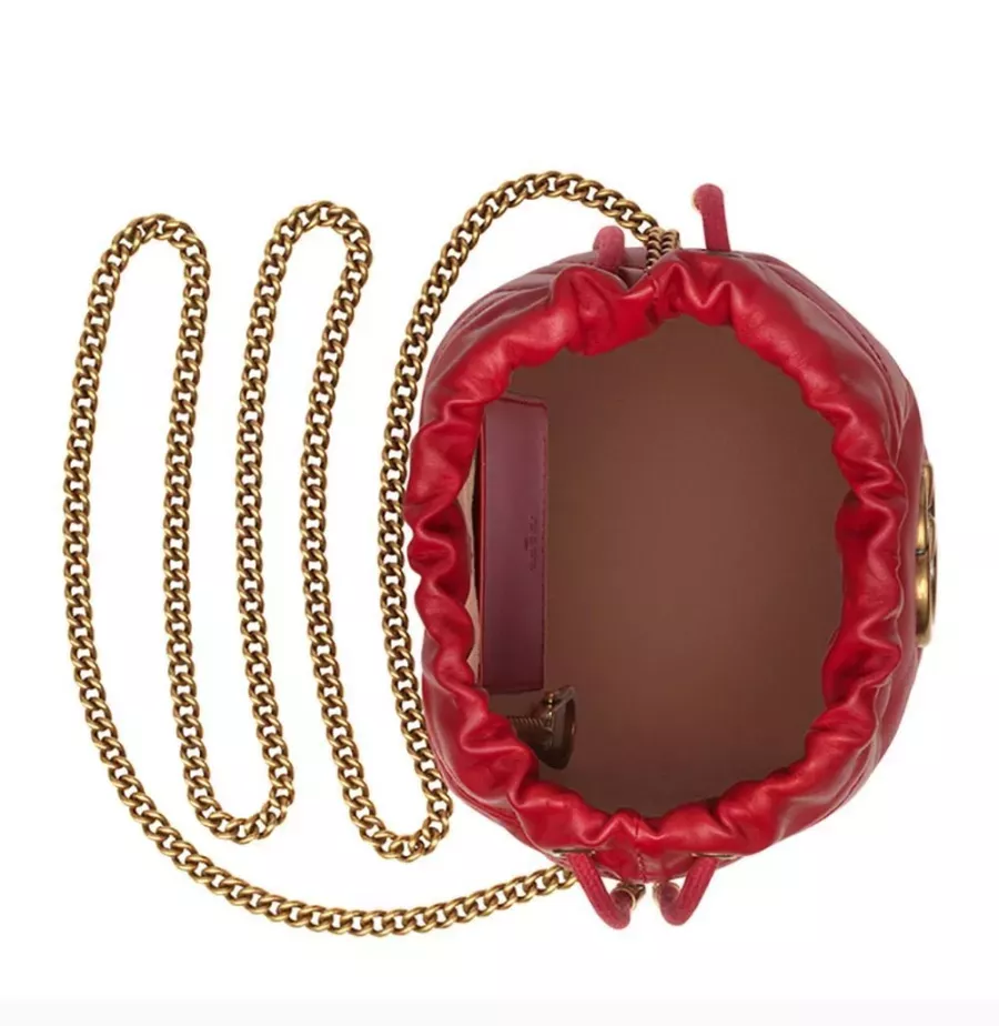 〔GGマーモント〕ミニ バケットバッグ/ホワイト レザー