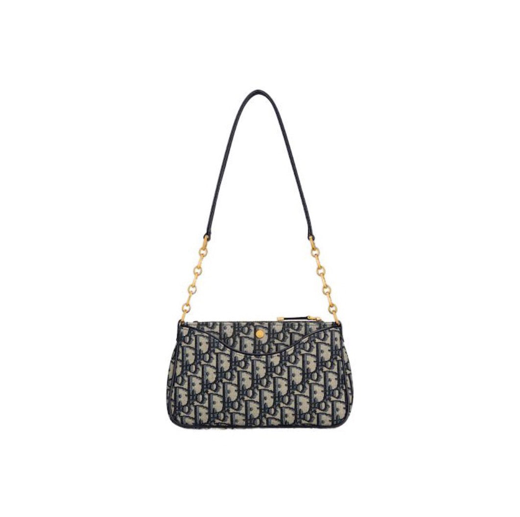 【23年新作】 DIOR 30 MontaigneAvenue CDロゴHoboパッケージ ワンショルダー斜め掛けバッグブルー