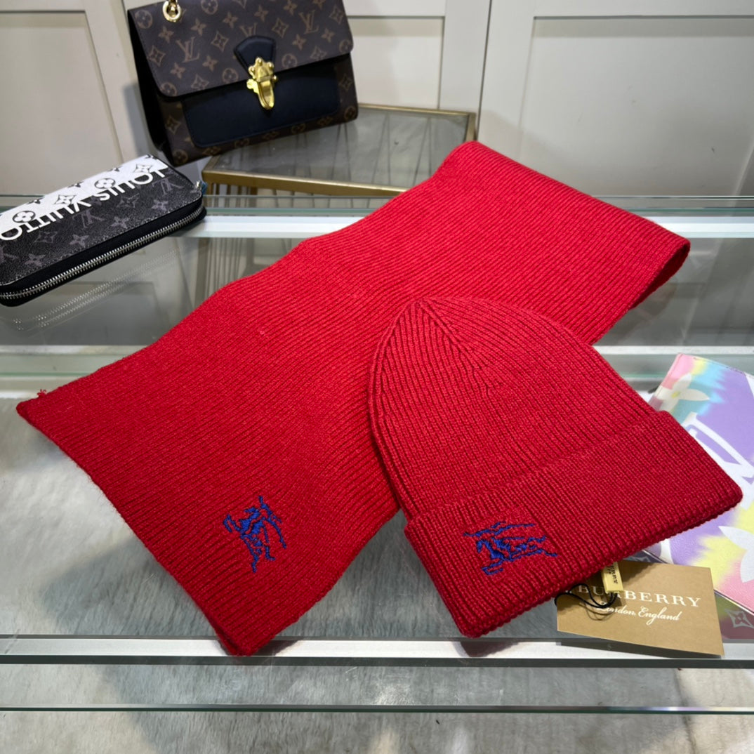 BURBERRY 帽子➕スカーフ！ 70% ウール + 30% ラビットファー ユニセックス、暖かくて快適