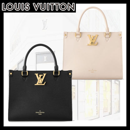 LV レザー スクエア トート ロック＆ゴー ブラック ホワイト M22311 M23637