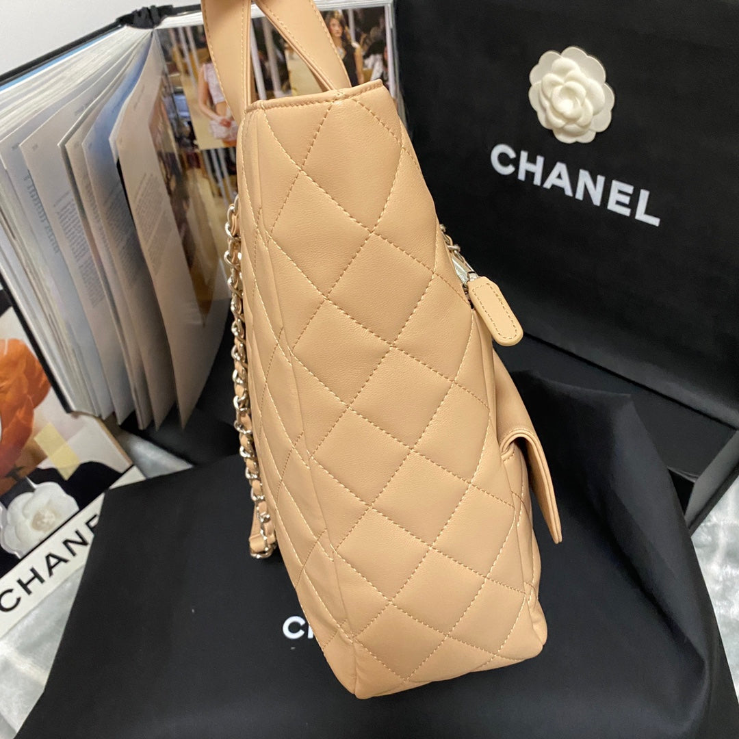 Chanel Calfskin Quilted Ultra Pocket Shopping Tote Navy AS3928