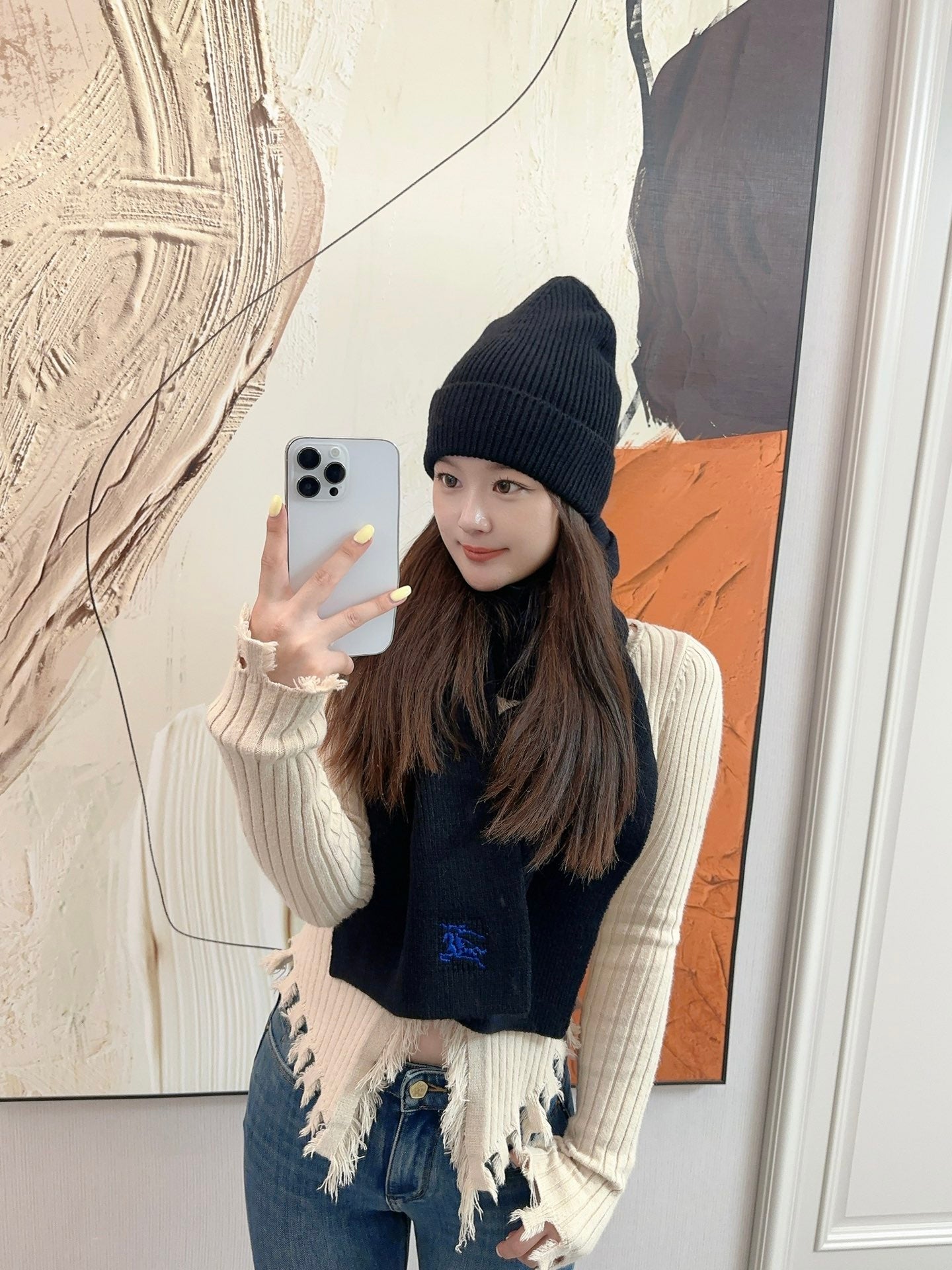 BURBERRY 帽子➕スカーフ！ 70% ウール + 30% ラビットファー ユニセックス、暖かくて快適