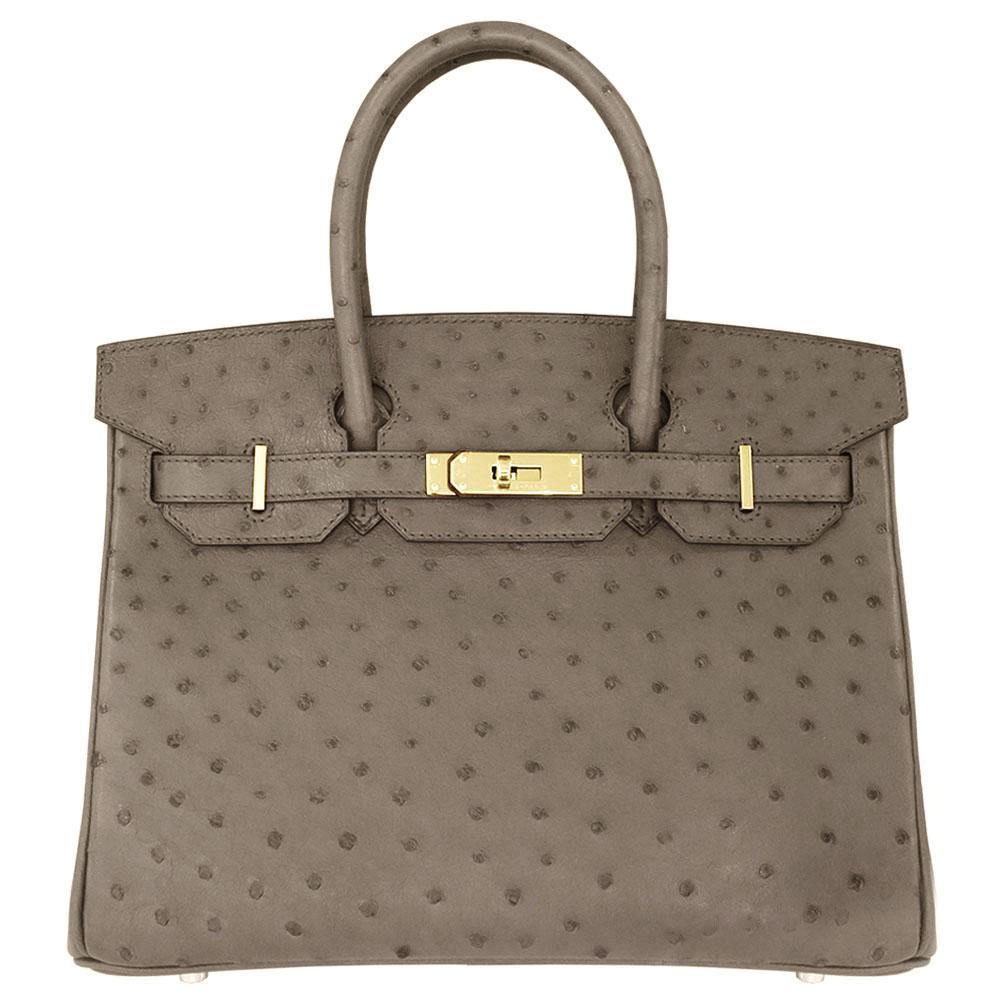 【HERMES】エルメス バーキン 30cm オーストリッチ ゴールド金具