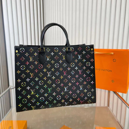 L&v カラフルなパターン ハンドバッグ ショッピングバッグ【50%オフ 送料無料】