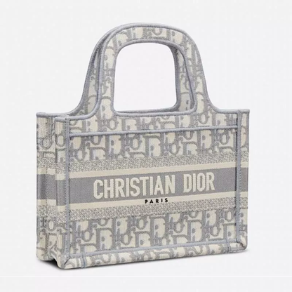 【DIOR】 ディオール オブリーク 刺繍 ブックトートミニバッグ