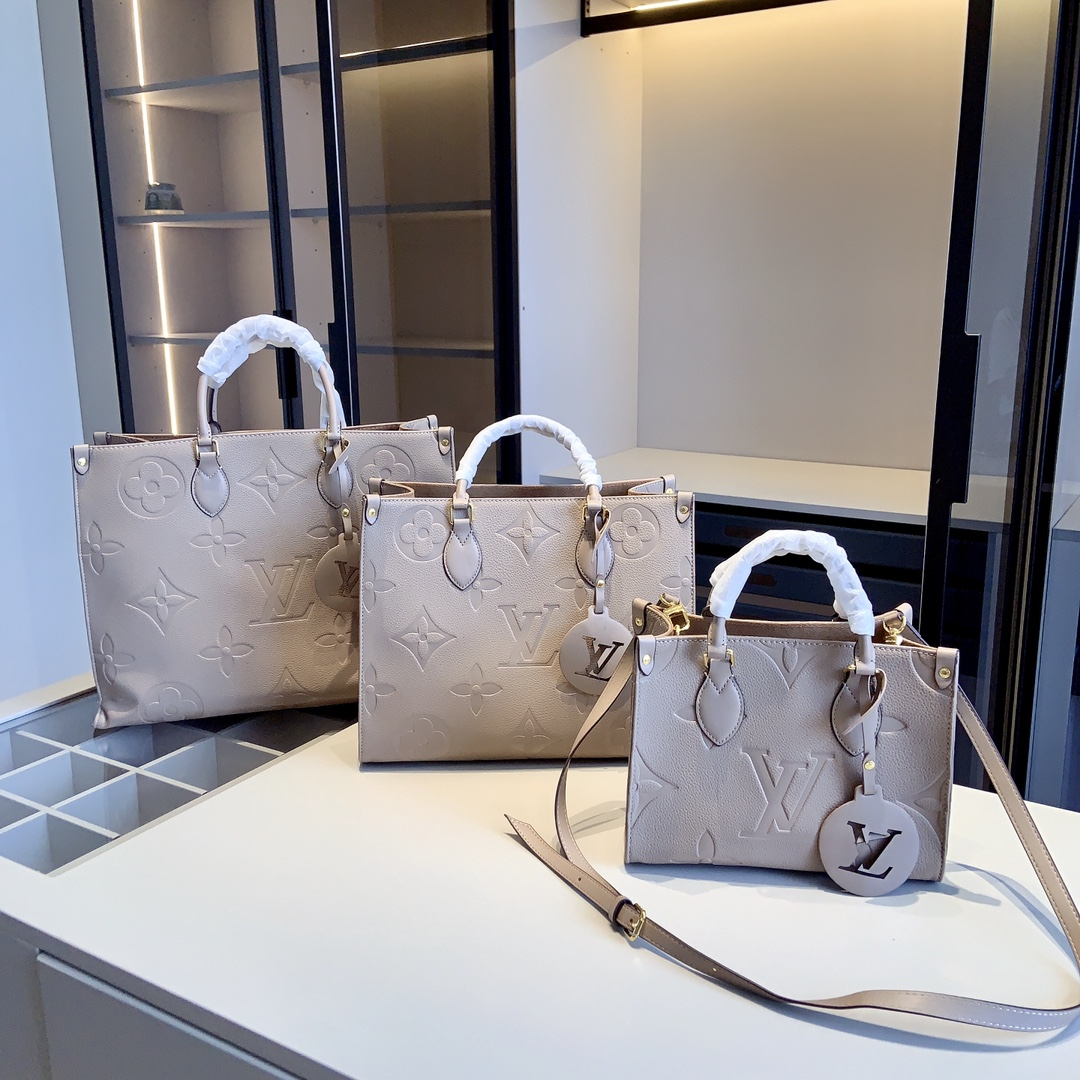 【LOUIS VUITTON】LV 2023 新製品 専門店定番の大きい押し花シリーズで、定番Onthego Toteショッピングバッグ