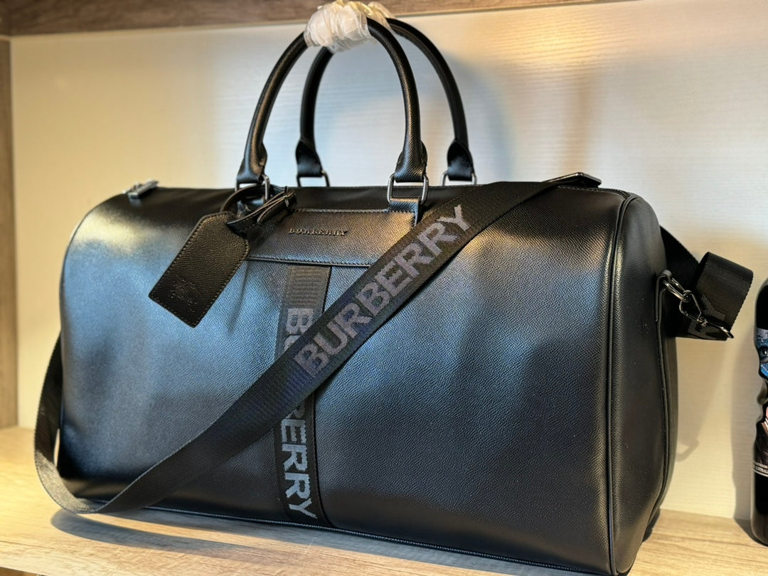 ♦Burberry♦2024 パッチワーク レザー ウェビング レター トラベル バッグ カップル モデル